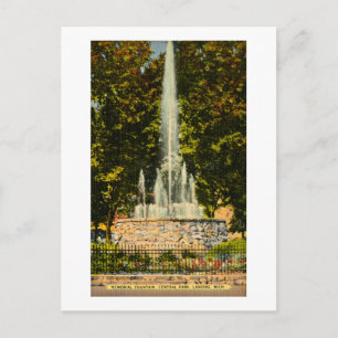 Gedenkbrunnen, Central Park, Lansing, Michigan Postkarte