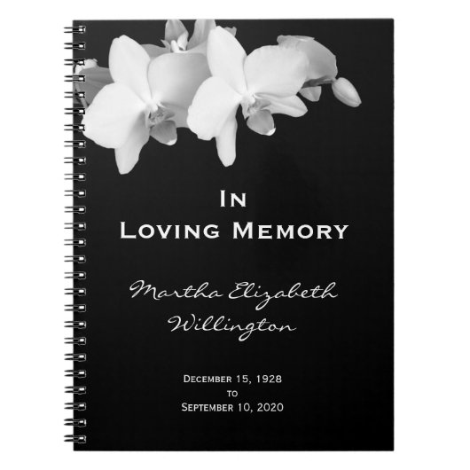 Gedenkbuch oder Beerdigung Gästebuchbuch Notizblock (Vorderseite)