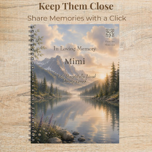 Gedenkbuch Quiet Waters mit QR-Code Notizblock