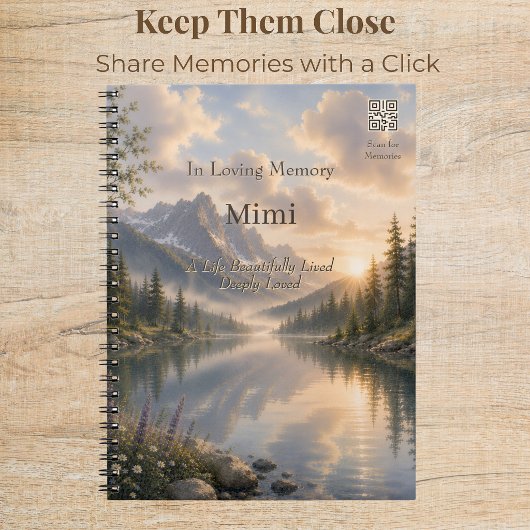 Gedenkbuch Quiet Waters mit QR-Code Notizblock
