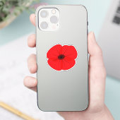 Gedenkdesign für Red Poppy Blume Aufkleber (Telefon)