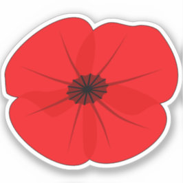 Gedenkdesign für Red Poppy Blume Aufkleber