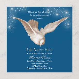 Gedenkdienst-Ankündigungen Blue Dove Einladung