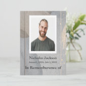 Gedenkdienst Einladung Granitstein Grau (Stehend Vorderseite)