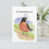 Gedenkdienst Einladung Wasserfarbe Robin Bird (Stehend Vorderseite)
