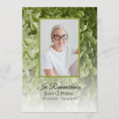 Gedenkdienst für grüne Hydrangea-Flora Programm (Vorderseite)