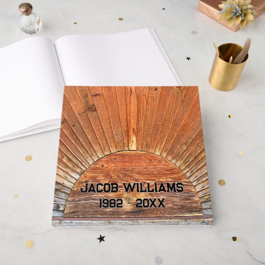 Gedenkdienst für HolzSunbeam-Design Gästebuch (Vorderseite offen)