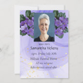 Gedenkdienst lädt afrikanische Violette Lila ein Einladung (Rückseite)