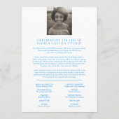 Gedenkdienst lila Rose Beerdigung Programm (Rückseite)