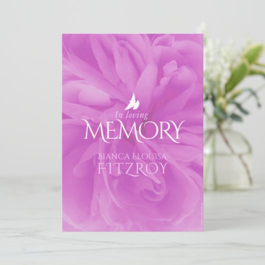 Gedenkdienst lila Rose Beerdigung Programm (Stehend Vorderseite)