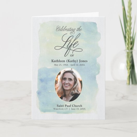 Gedenkdienst mit Beerdigung von Fotos Einladung (Vorderseite)