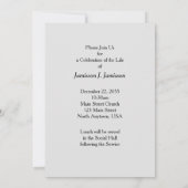 Gedenkdienst, Name, Kanus Einladung (Rückseite)