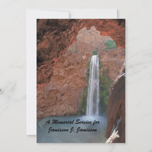 Gedenkdienst, Wasserfall, Südwestroter Felsen Einladung (Vorderseite)
