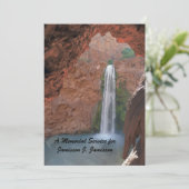 Gedenkdienst, Wasserfall, Südwestroter Felsen Einladung (Stehend Vorderseite)