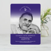 Gedenkdienstanker Seebeerdigung Einladungen (Stehend Vorderseite)