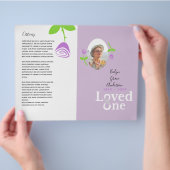 Gedenkdienstprogramm mit Lavendelrose Flyer (Hand)