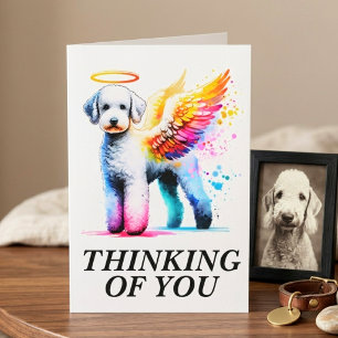 Gedenken an Bedlington Terrier Engel Hund Denkmal Karte