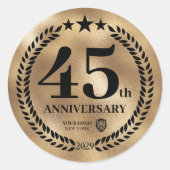 Gedenken an das 45-jährige Jubiläum des Gold-Logos Runder Aufkleber (Vorderseite)