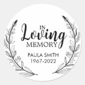 Gedenken an das Bestattungsgeschenk Liebende Geden Runder Aufkleber (Vorderseite)