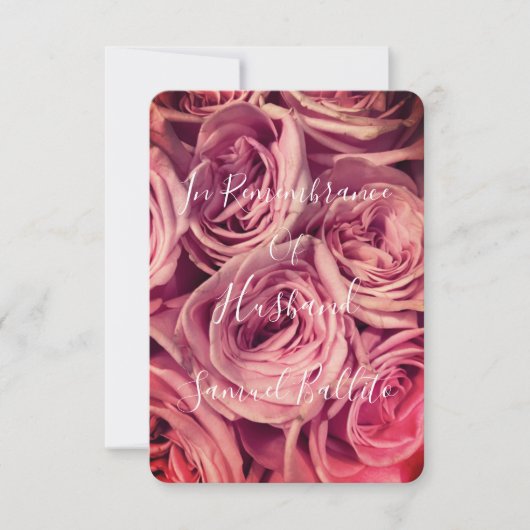 Gedenken an das Ehemann zum Jahrestag des Todes (Vorderseite)