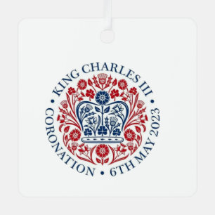 Gedenken an das King Charles III Coronation Logo Ornament Aus Metall