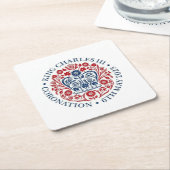 Gedenken an das King Charles III Coronation Logo Rechteckiger Pappuntersetzer (angewinkelt)