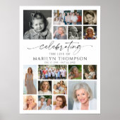 Gedenken an das Leben Foto-Collage Moderne Gedenks Poster (Vorne)