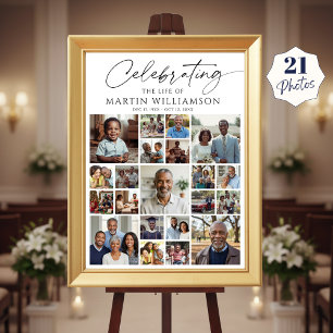 Gedenken an das Leben von Name 21 Fotocollage Poster