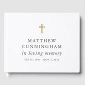 Gedenken an das moderne, einfache Kreuz der Erinne Gästebuch (Vorderseite)