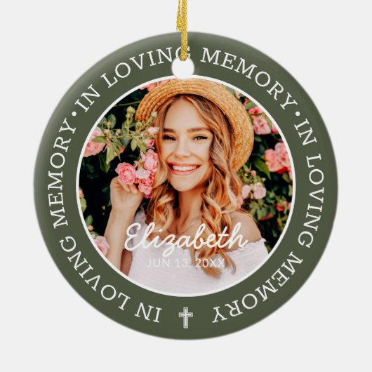 Gedenken an das moderne Foto des Gedächtnisses Keramik Ornament (Hinten)