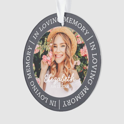 Gedenken an das moderne, maßgeschneiderte Foto der Ornament (Vorderseite)