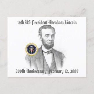 Gedenken an den 200. Jahrestag von Abraham Lincoln Postkarte