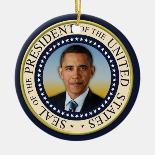 Gedenken an den 45. Präsident Barack Obama Keramikornament (Vorne)