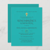 Gedenken an den HAUSHALT Gold Cross Einladung (Vorne/Hinten)