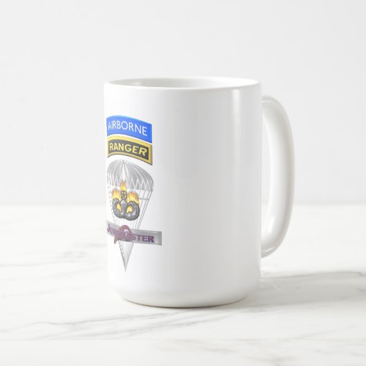 Gedenken an den Im Flugzeug Ranger Jumpmaster Kaffeetasse (VorderseiteRechts)