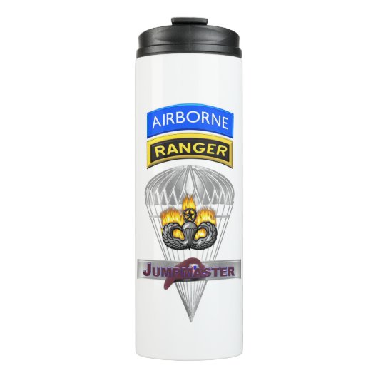 Gedenken an den Im Flugzeug Ranger Jumpmaster Thermosbecher (Vorderseite)