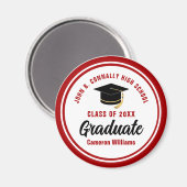 Gedenken an den personalisierten Roten Abschluss Magnet (Vorderseite/Rückseite)