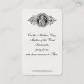 Gedenken an den Tag der katholischen Mutter Heilig (Rückseite)