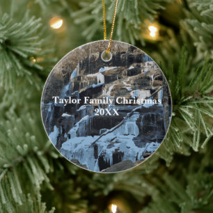 Gedenken an den Weihnachtsschneefall Keramik Ornament