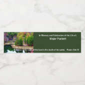 Gedenken an die Gedenkfeier zum Leben Wasserflaschenetikett (Einzelnes Label)