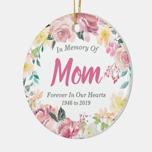 Gedenken an die Gedenkstätte der Mama, Foto zurück Keramik Ornament (Links)