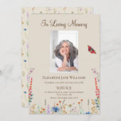 Gedenken an die Liebe zum Gedächtnis florale Reihe Einladung (Vorne/Hinten)