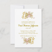 Gedenken an die lieben Blumen in Pink & Gold Mitteilungskarte (Rückseite)