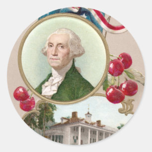Gedenken an George Washington Runder Aufkleber