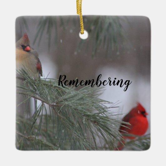 Gedenken an Kardinal Keramik Ornament (Vorderseite)