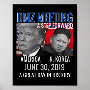 Gedenken an Trump Usa Jong Un N Korea Dmz Meetin Poster