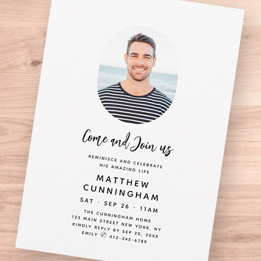 Gedenken und Feiern Gedenkstätte Modernes Foto Einladung