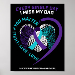 Gedenken zur Erinnerung an den Vater Suizidprävent Poster