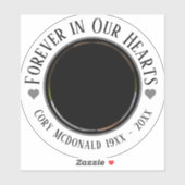 Gedenkerinnerung, für immer in unserem Herzen Aufkleber (Blatt)