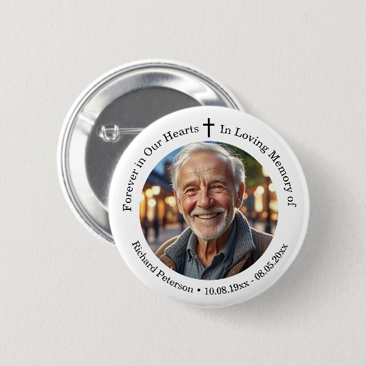 Gedenkfeier 1 Spezialfoto Button (Vorne & Hinten)